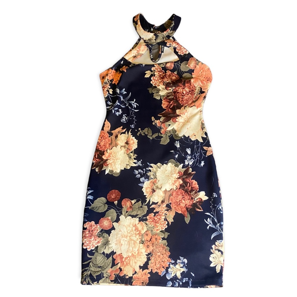 Floral print fitted dress size M